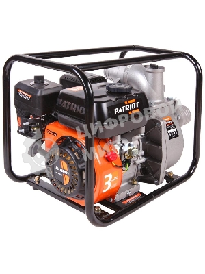 Мотопомпа Patriot MP 3060 S 335101430 Двиг. 4-т, АИ-92, 196сс, 6.5 л.с., самовсас., макс.производит.60 м/ч (1000 л/м), макс.глуб.всас.8 м., макс.нап.30 м., диам.патруб.3
