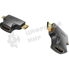 Адаптер-переходник Vention HDMI 19F/Mini HDMI+Micro HDMI