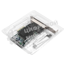 Сетевой адаптер ExeGate EXE-BCM5719 (PCI-E x4 v2.0, порты 4xRJ45, 10/100/1000Mbps, Gigabit Chipset Broadcom BCM5719)