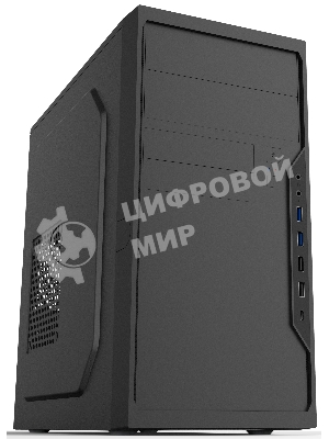Компьютерный корпус Foxline FL-733R-FZ450R-U32C-PH mATX case, black, w/PSU 450W 12cm, w/2xUSB 2.0, w/2xUSB 3.0, w/1xType-C (USB 2.0), w/2xcombo audio, w/pwr cord, w/o FAN