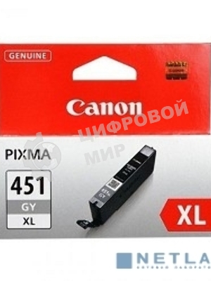 Картридж струйный Canon CLI-451XLGY серый, 780 стр. (повышенной емкости), для PIXMA iP7240, MG5440, 6340