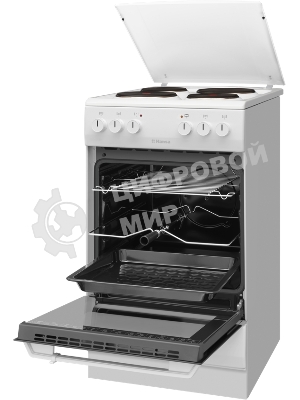 Плита электрическая Hansa FCEW54120 белый, конфорок 4 шт, духовка 62 л, 50 см x 85 см x 60 см