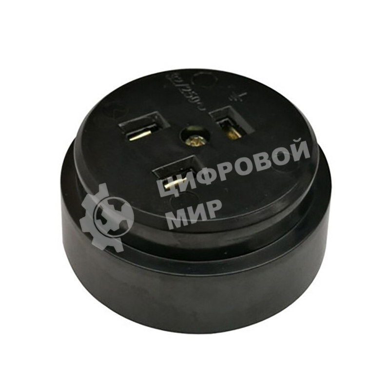 Розетка РШ для электрической плиты Rexant 32 А, 250 В, 2Р+РЕ (ОУ) черная