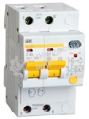 Выключатель автоматический дифференциального тока 2п B 16А 30мА тип A 4.5кА АД-12М IEK MAD12-2-016-B-030