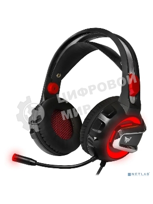 Гарнитура Crown CMGH-3000 чёрный/красный, проводная, подсветка