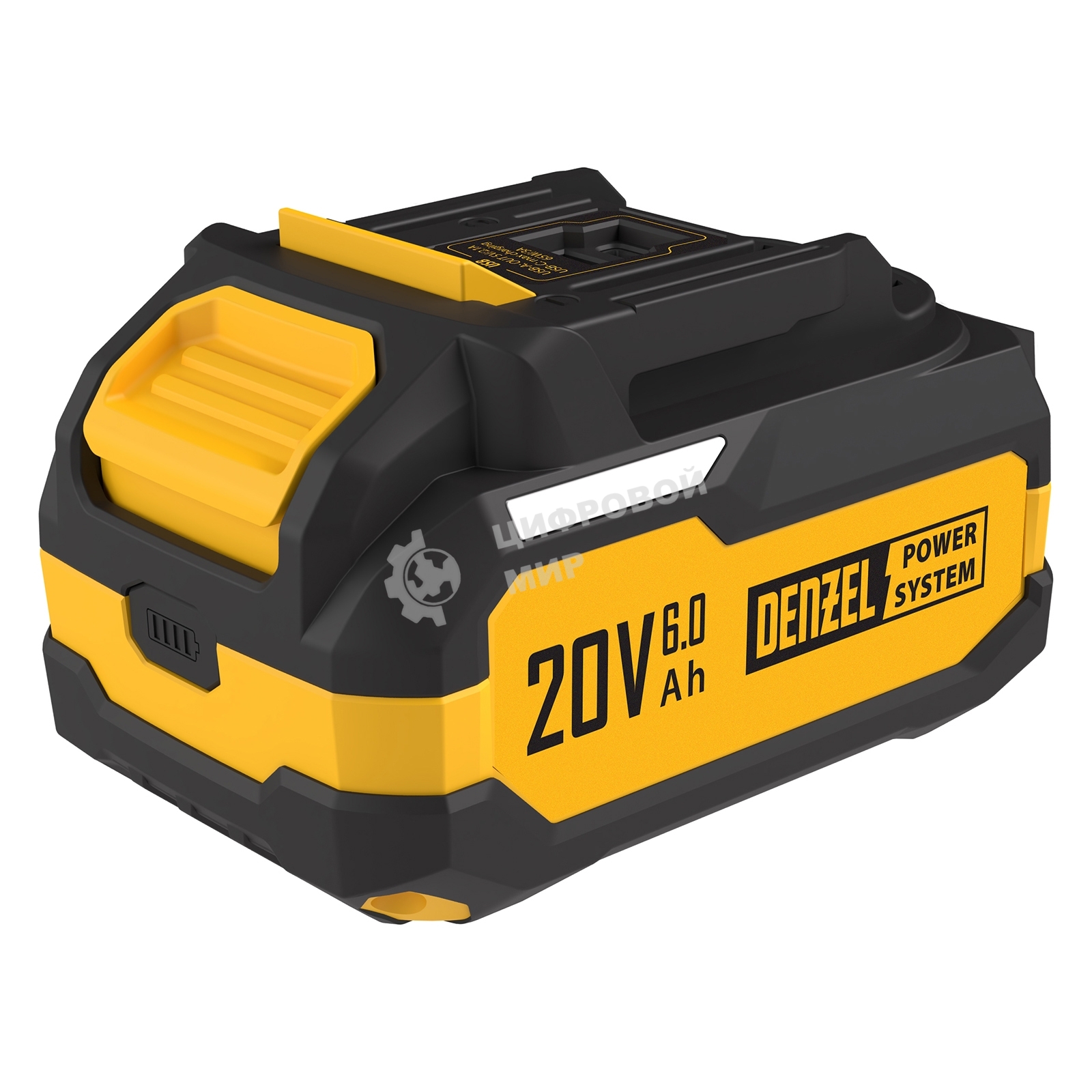Батарея аккумуляторная Denzel BH-20-6.0, Li-Ion, USB, 20 В, 6,0 Ач