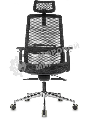 Кресло руководителя Бюрократ MC-912-H черный, сетка с подголов. крестов. металл хром