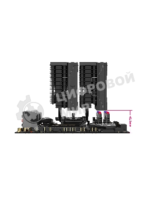 Кулер для процессора SAMA A60B (265W, 4-pin PWM, 156.5mm, 6x6mm, 2x120мм, 78CFM, 29dBA, 2200RPM, S: 1851/1700/1200/115X, AM5/AM4, черный)
