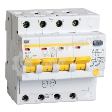 Выключатель автоматический дифференциального тока 4п C 32А 30мА тип AC 4.5кА АД-14 IEK MAD10-4-032-C-030