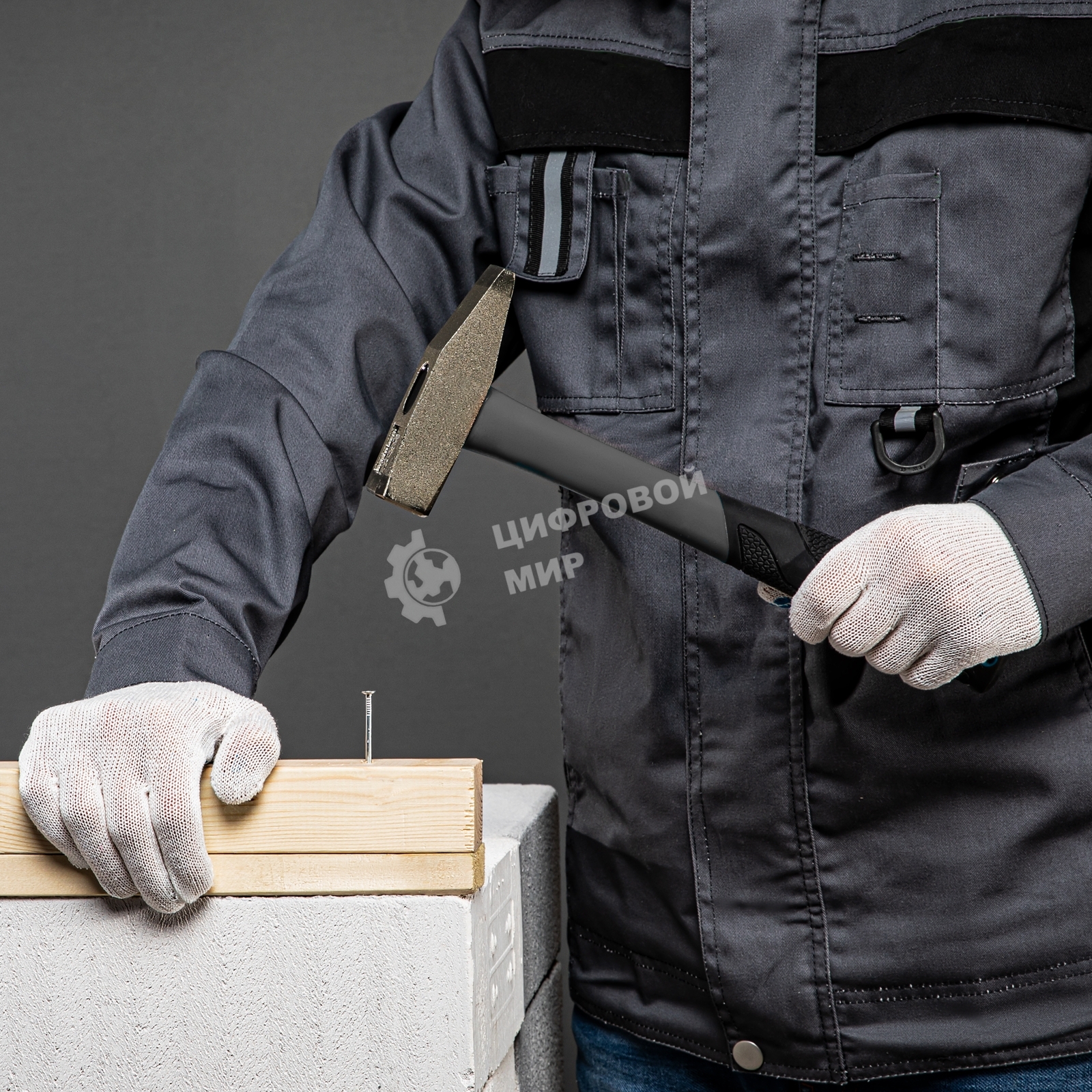 Перчатки трикотажные Сибртех, с ПВХ точкой, 7 класс