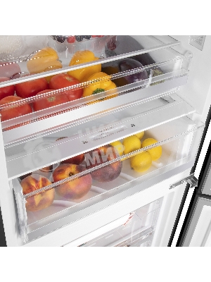 Холодильник Maunfeld MFF185NFB Inverter черный двухкамерный инвертор 240/100л морозилка снизу, No Frost