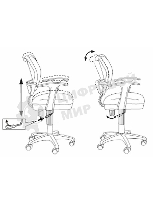 Кресло компьютерное Бюрократ Ch-797AXSN 26-28 спинка черная сетка, сиденье черное 26-28, Т-образные подлокотники