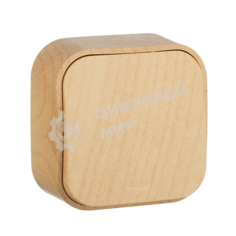 Выключатель 10A 1-клав., дерево Quteo