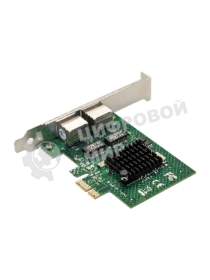Сетевой адаптер ExeGate EXE-BCM5720 (PCI-E x1 v2.0, порты 2xRJ45, 10/100/1000Mbps, Gigabit Chipset Broadcom BCM5720)