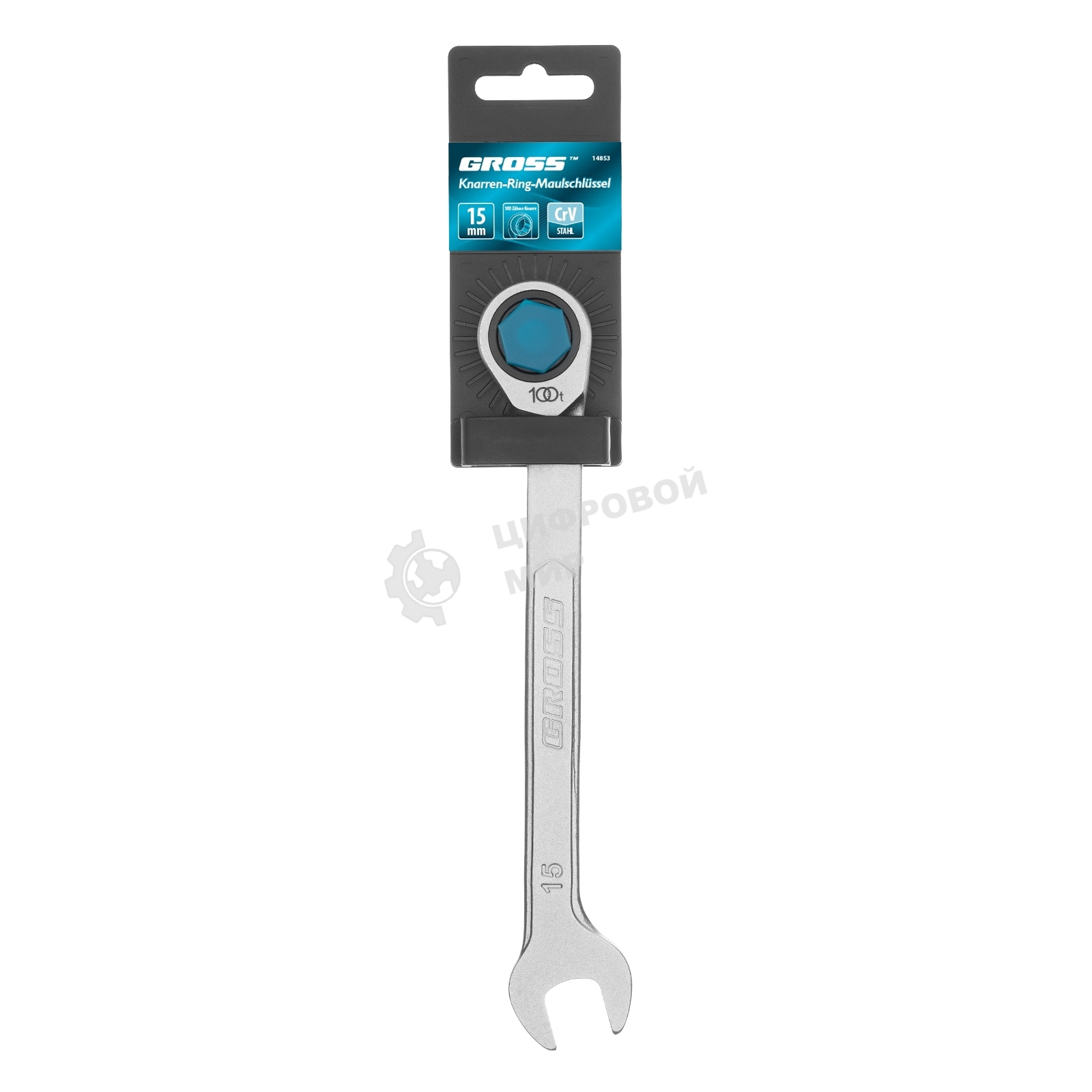 Ключ комбинированный трещоточный Gross 15 мм