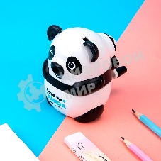 Точилка для карандашей механическая Deli Панда E0518, 1 отверстие, пластик, черный