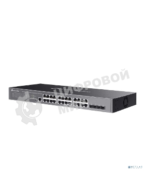 Коммутатор JetStream 24-Port 2.5GbASE-T L2+ Managed Switch with 4 10GE SFP+ SlotsPORT: 24× 2.5G RJ45 Ports, 4× 10G SFP+ Slots, RJ45/Micro-USB Console PortSPEC: 1U 19-inch Rack-mountable Steel CaseFEATURE: Integration with Omada SDN Controller, Static Routi