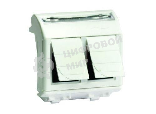 Ком.роз. двойная R J 45 кат.5e, Brava, белая, 2мод