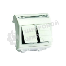 Ком.роз. двойная R J 45 кат.5e, Brava, белая, 2мод