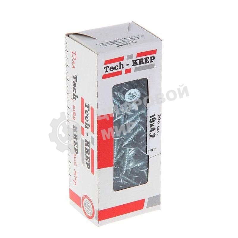 Саморез для тонкого метал. листа 4.2х19 (уп. 200 шт) коробка Tech-Krep 102140