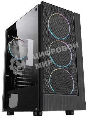 Компьютерный корпус AeroCool/Formula F-33RGb черный без БП ATX 3x120мм 2xUSB 2.0 1xUSB 3.0 audio bott PSU