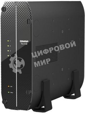 Сетевое хранилище SMB QNAP TS-410E-8G NAS fanless 4 2.5 SSD trays. Intel Celeron J6412 4-core 2.0-2.6 GHz, 8 Gb RAM (max), 2x2.5 GbE, 4xUSB 3.2 Gen 2 (10Gbps),1xHDMI