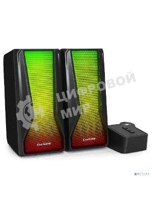 Акустическая система 2.0 ExeGate EX289687RUS Accord 230 (питание USB,Bluetooth, 2х3Вт (6Вт RMS), 60-20000Гц, черный, RGb подсветка)