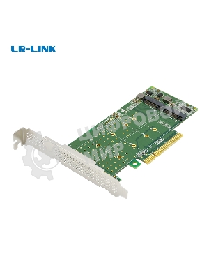 Переходник Lr-Link LRNV95N8 PCIe x8 to 2-Port M.2 NVMe Adapter, Supports 2*M.2 NVMe SSD for 2230, 2242, 2260,2280 and 22110 мм