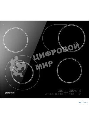 Встраиваемая электрическая варочная панель Samsung NZ64T3516AK/WT, 55 х 575 х 505 мм, стеклокерамика, скошенный край, черный