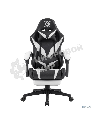 Кресло Defender Aspect черный, экокожа, 120 кг, подставка для ног, механизм качания