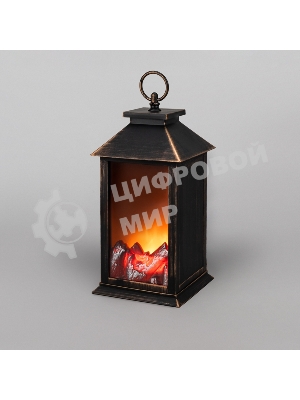 Светодиодный камин Neon-night 511-028 Рустик с эффектом живого огня 14х14х28 см, питание 3хАА (не в комплекте)