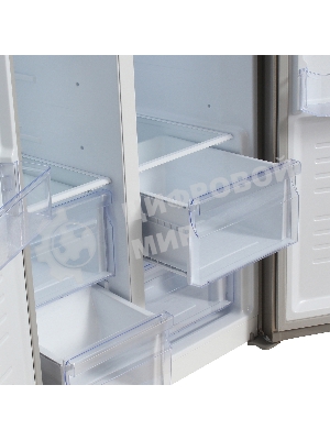 Холодильник Hyundai CS4505F нержавеющая сталь двухкамерный Side by Side 271/165л морозилка сбоку