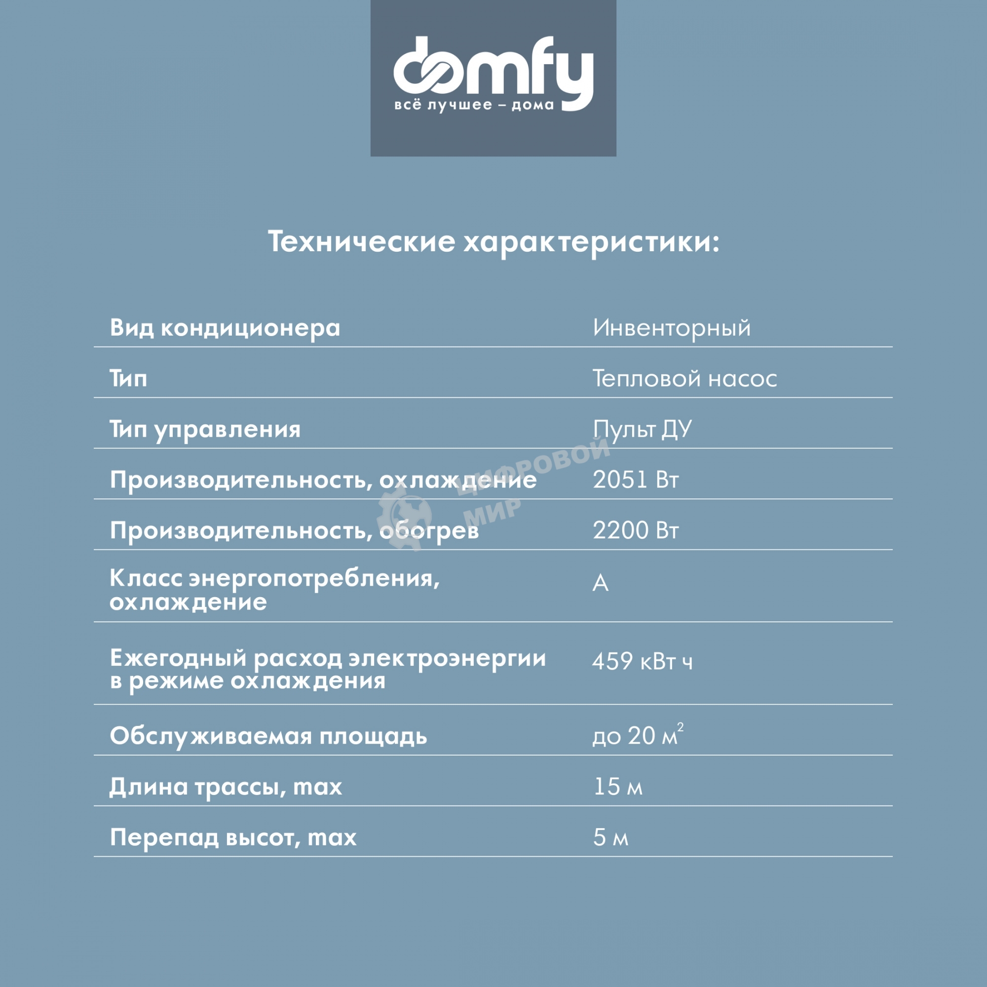 Сплит-система Domfy DCW-AC-07-1i белый