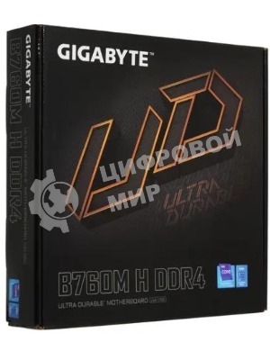 Материнская плата Gigabyte B760M H DDR4, LGA 1700, Intel B760, 2xDDR4, 4xSATA, 2xM.2, 1xPCIe 4.0 x16, 1xPCIe x1, 1xHDMI, 1xVGA, 1x 1Gb LAN, 2xUSB 2.0, 4xUSB 3.2 Gen 1, 3x3.5 мм, 7.1, Micro ATX