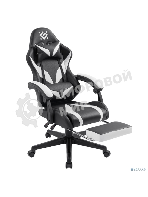 Кресло Defender Aspect черный, экокожа, 120 кг, подставка для ног, механизм качания