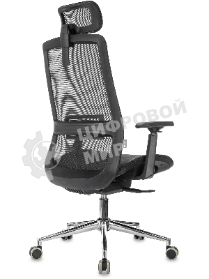Кресло руководителя Бюрократ MC-912-H черный, сетка с подголов. крестов. металл хром