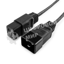 Кабель питания для UPC Gembird/Cablexpert, 1.5м, С19 - C20, 16А, черный, с заземлением