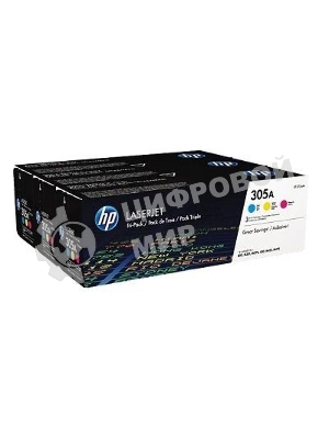 Картридж лазерный набор HP CF370AM № 305A голубой/пурпурный/желтый CLJ M451 (CE411A+CE412A+CE413A)