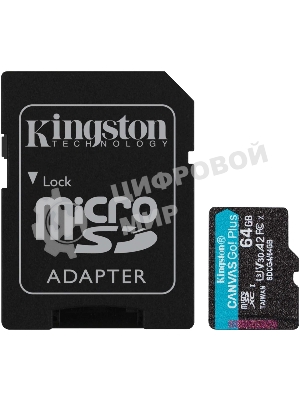 Флеш карта microSDXC 64Gb Kingston SDCG4/64Gb Canvas Go! Plus + adapter