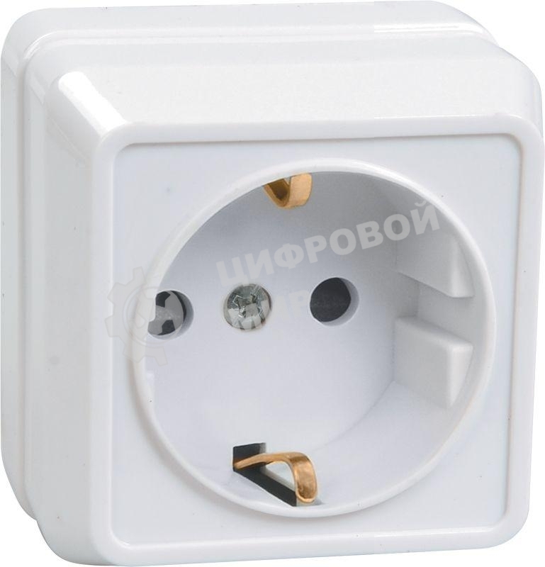 Розетка IEK ERO11-K01-16-DC РС20-3-ОБ 1местн. c з/к 16А откр.уст. ОКТАВА (белый)