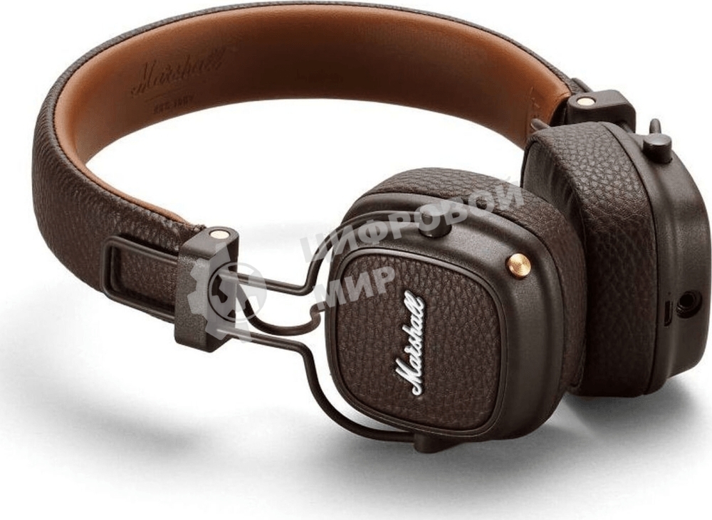 Беспроводные/проводные наушники Marshall Major IV коричневый, накладные, Bluetooth + проводной, беспроводная зарядка, до 80 ч