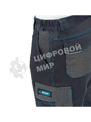 Брюки профессиональные рабочие, 97% хлопок 3% спандекс, XXXL Gross