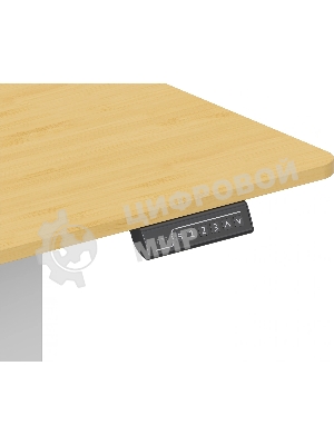 Стол компьютерный Cactus CS-ED-WTBAM столешница бамбук, бежевый, каркас белый