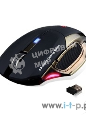 Мышь беспроводная Crown Gaming CMXG-605 черный, 1600 dpi, радиоканал, USB, кнопки - 6