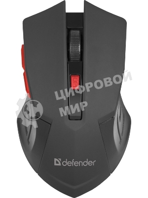 Мышь беспроводная Defender Accura MM-275 красный, 1600 dpi, радиоканал, USB, кнопки - 6
