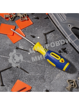 Отвертка комбинированная Rexant, двухсторонний стержень 120 мм (Крестовая PH 2, Шлицевая SL 6 мм), двухкомпонентная рукоятка