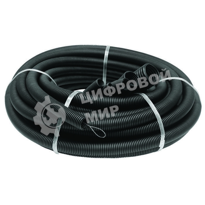 Труба гофрированная ПНД d32 мм с зондом черный (25 м) Рувинил 23201