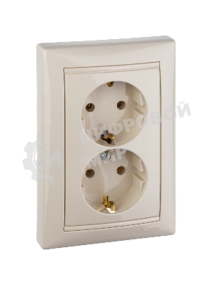 Электроустановочные изделия Legrand Legrand 774370 Розетка двойная (моноблок) Valena с заземлением (слоновая кость)