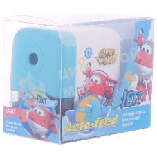 Точилка для карандашей механическая Deli ER10409 Super Wings, 1 отверстие, пластик, ассорти