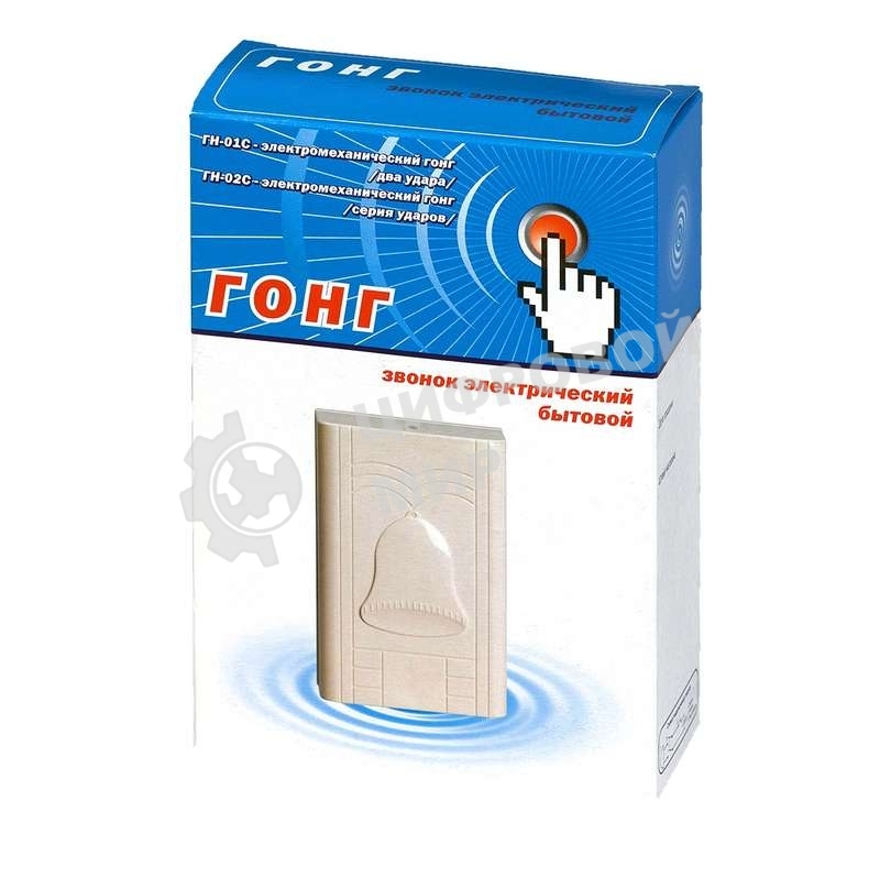 Звонок дверной проводной Гонг электромеханич. гонг серия ударов 220В 80-90дБА свет. беж. Тритон ГН-02С
